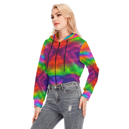 Women's Crop Top Hoodie With Zipper Closure
