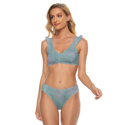 Women's Bikini Swimsuit With Ruffle Cuff Bra
