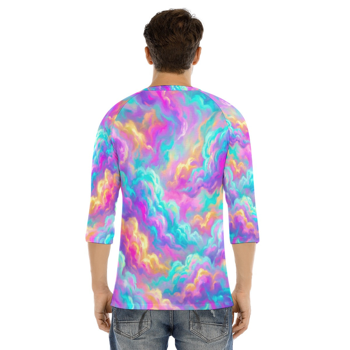 Men's Bracelet Sleeve T-shirt With Button Closure - view 4