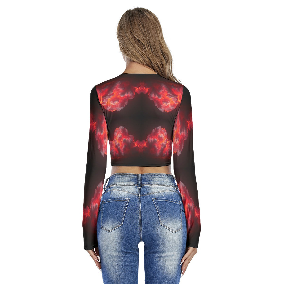 Women's Round Neck Crop Top T-Shirt