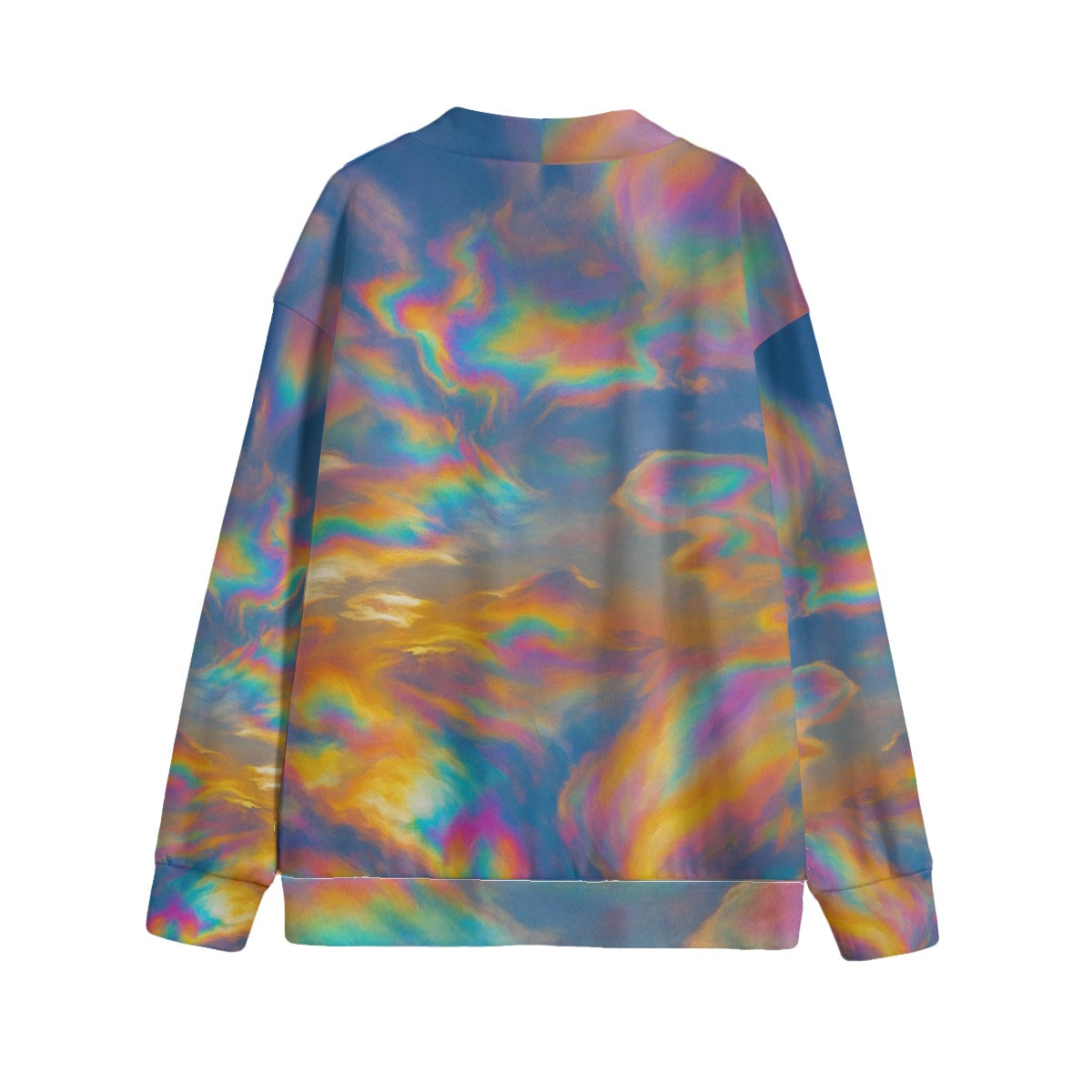 Unisex V-neck Knitted Fleece Cardigan With Button Closure