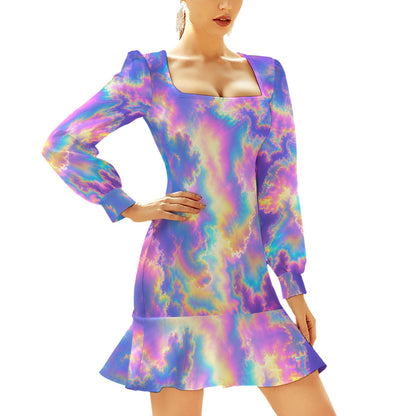 Women's Ruffle Hem Skinny Dress