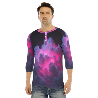 Men's Bracelet Sleeve T-shirt With Button Closure - view 1