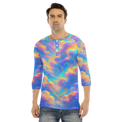 Men's Bracelet Sleeve T-shirt With Button Closure - view 1