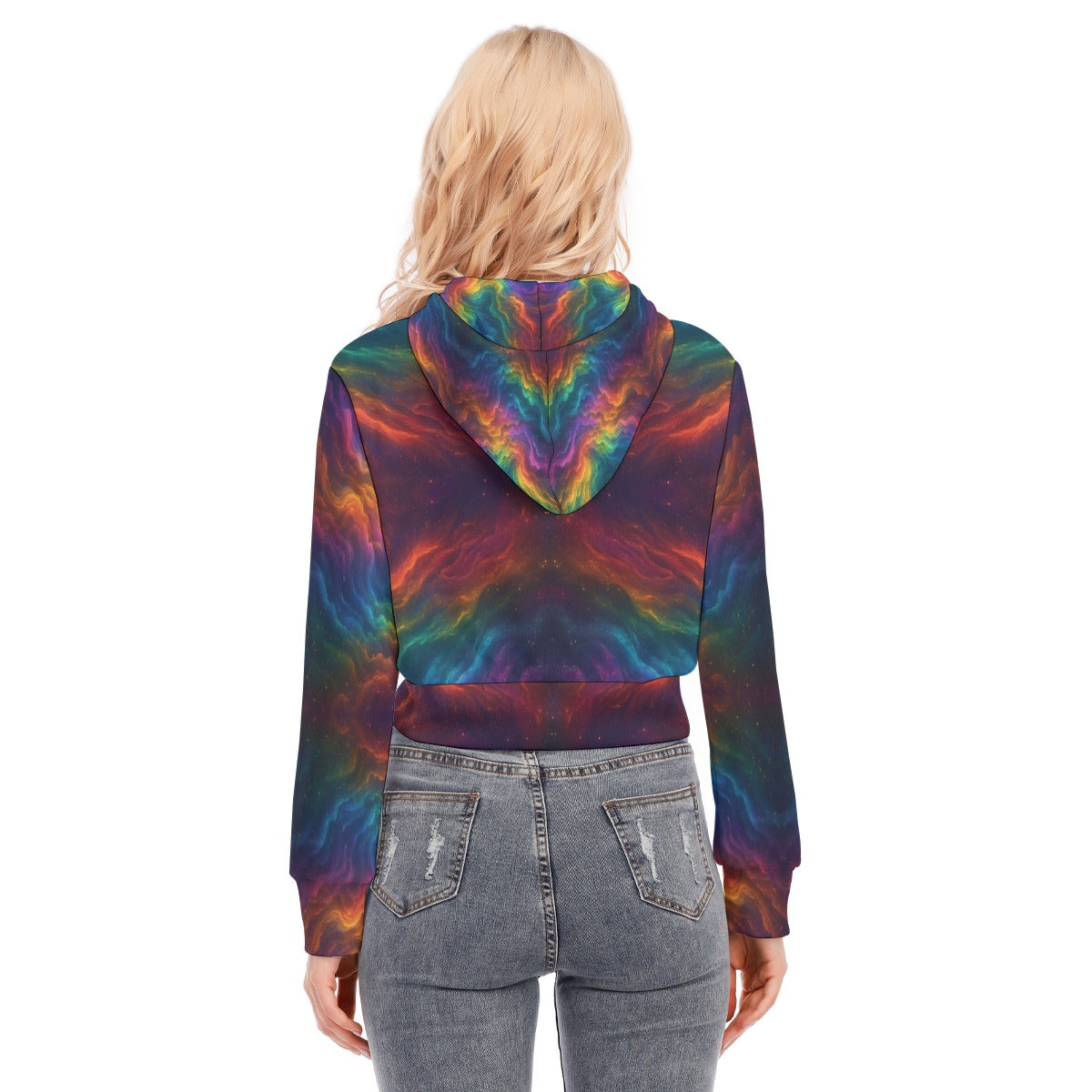 Women's Crop Top Hoodie With Zipper Closure