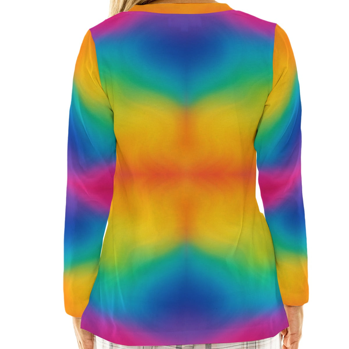 Women's Loose V-Neck T-Shirt With Long Sleeve