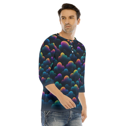 Men's Bracelet Sleeve T-shirt With Button Closure - view 2