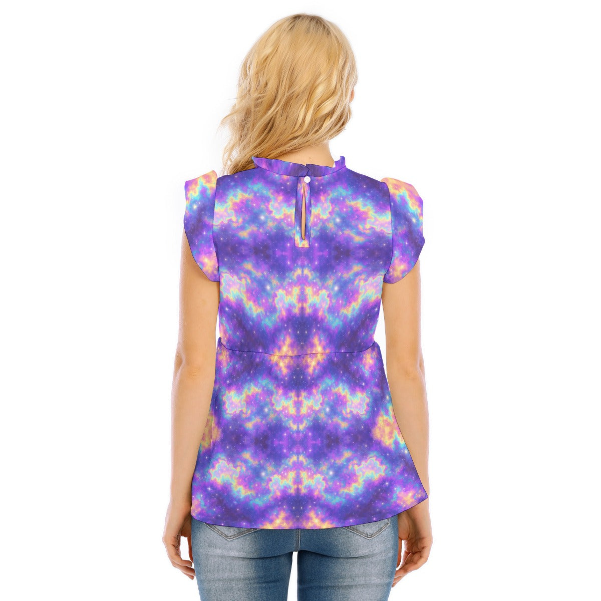 Women's Blouse With Lotus Leaf Lace