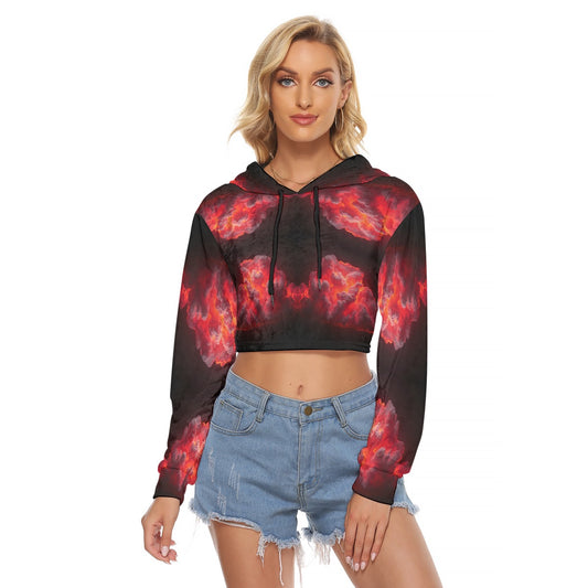 Women's Crop Top Hoodie|Velvet