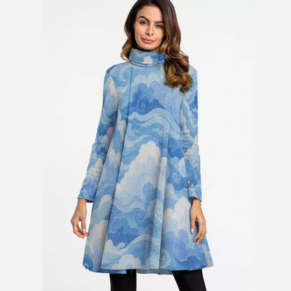 Women's High Neck Dress With Long Sleeve by O’Nimbus