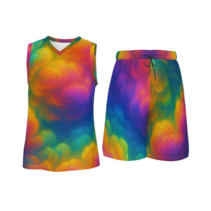 Men's V Neck Basketball Suit