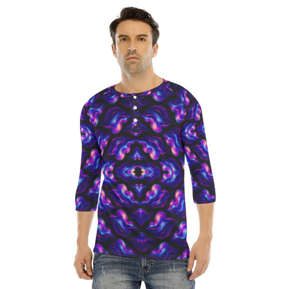 Men's Bracelet Sleeve T-shirt With Button Closure - view 1