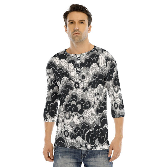 Men's Bracelet Sleeve T-shirt With Button Closure - view 1