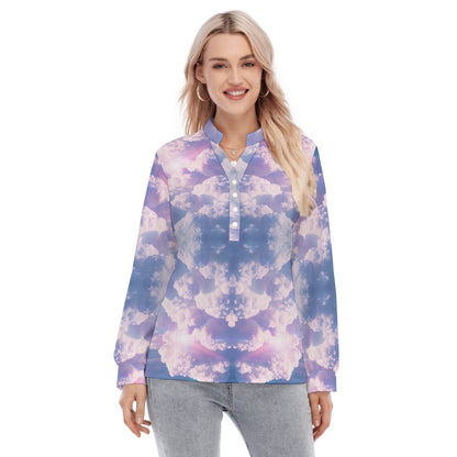 Women's Long Sleeve Blouse With Button Closure