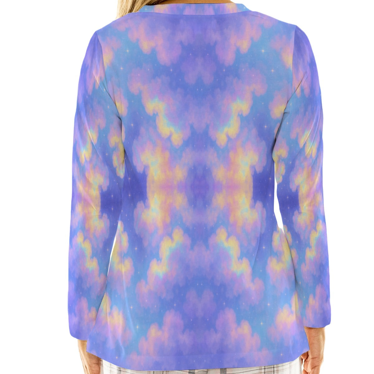 Women's Loose V-Neck T-Shirt With Long Sleeve