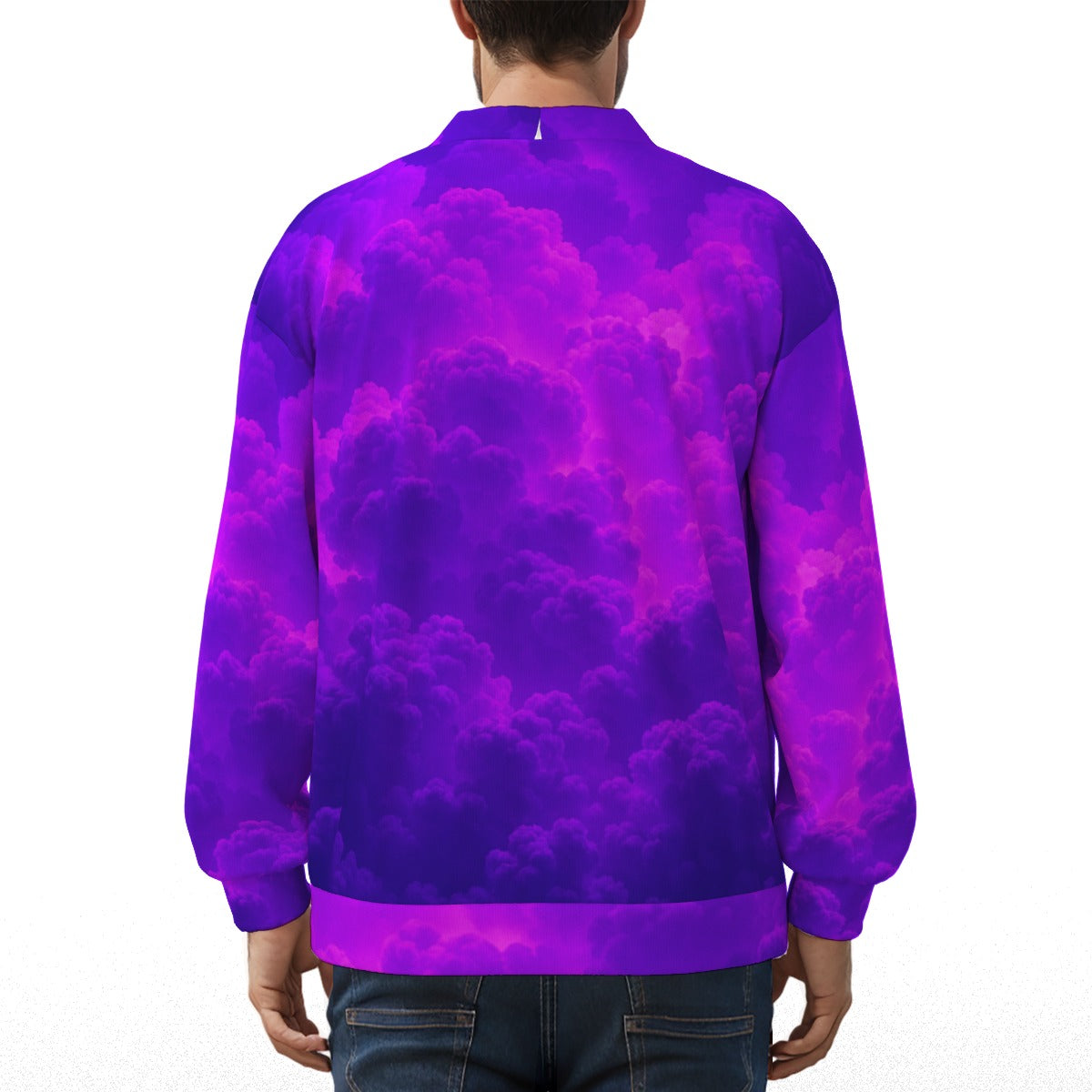 Unisex V-neck Knitted Fleece Cardigan With Button Closure