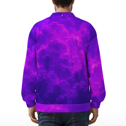 Unisex V-neck Knitted Fleece Cardigan With Button Closure