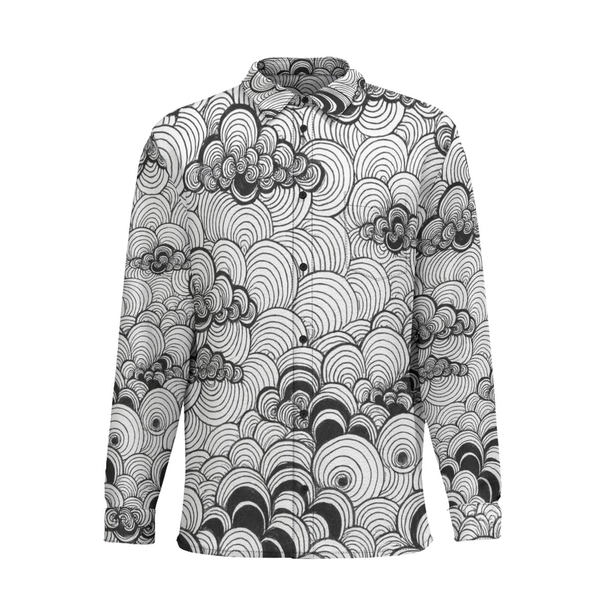 Men's Business Lapel Long Sleeve Shirt With Pocket|110GSM Imitation Flax