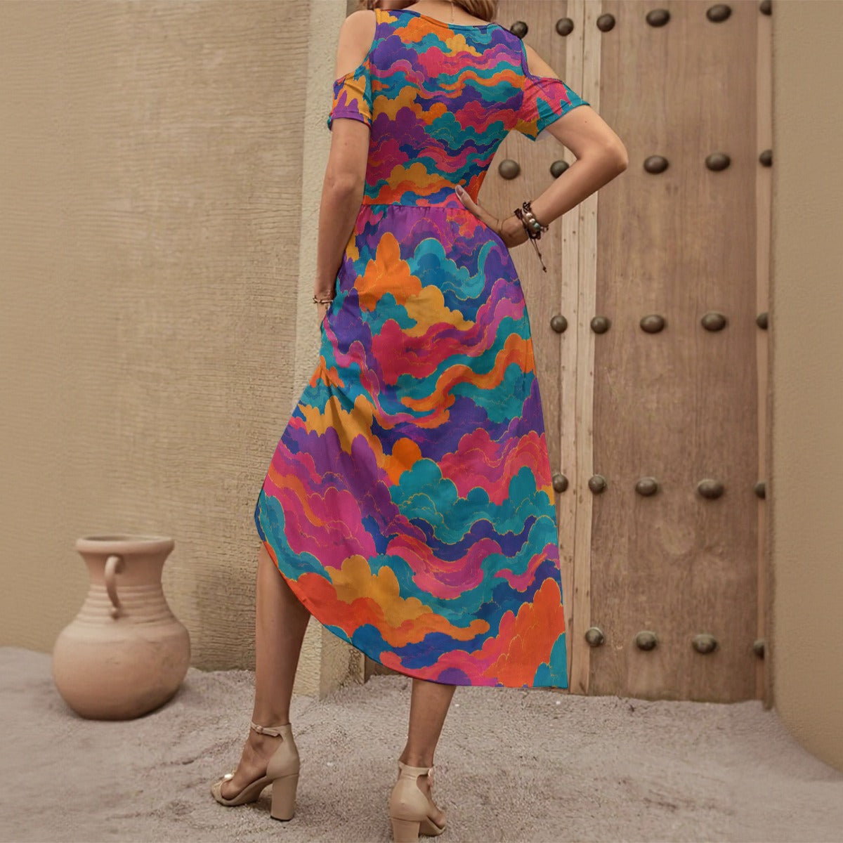 Women's V-neck Off-shoulder Dress by O’Nimbus – view 2