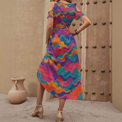 Women's V-neck Off-shoulder Dress by O’Nimbus – view 2