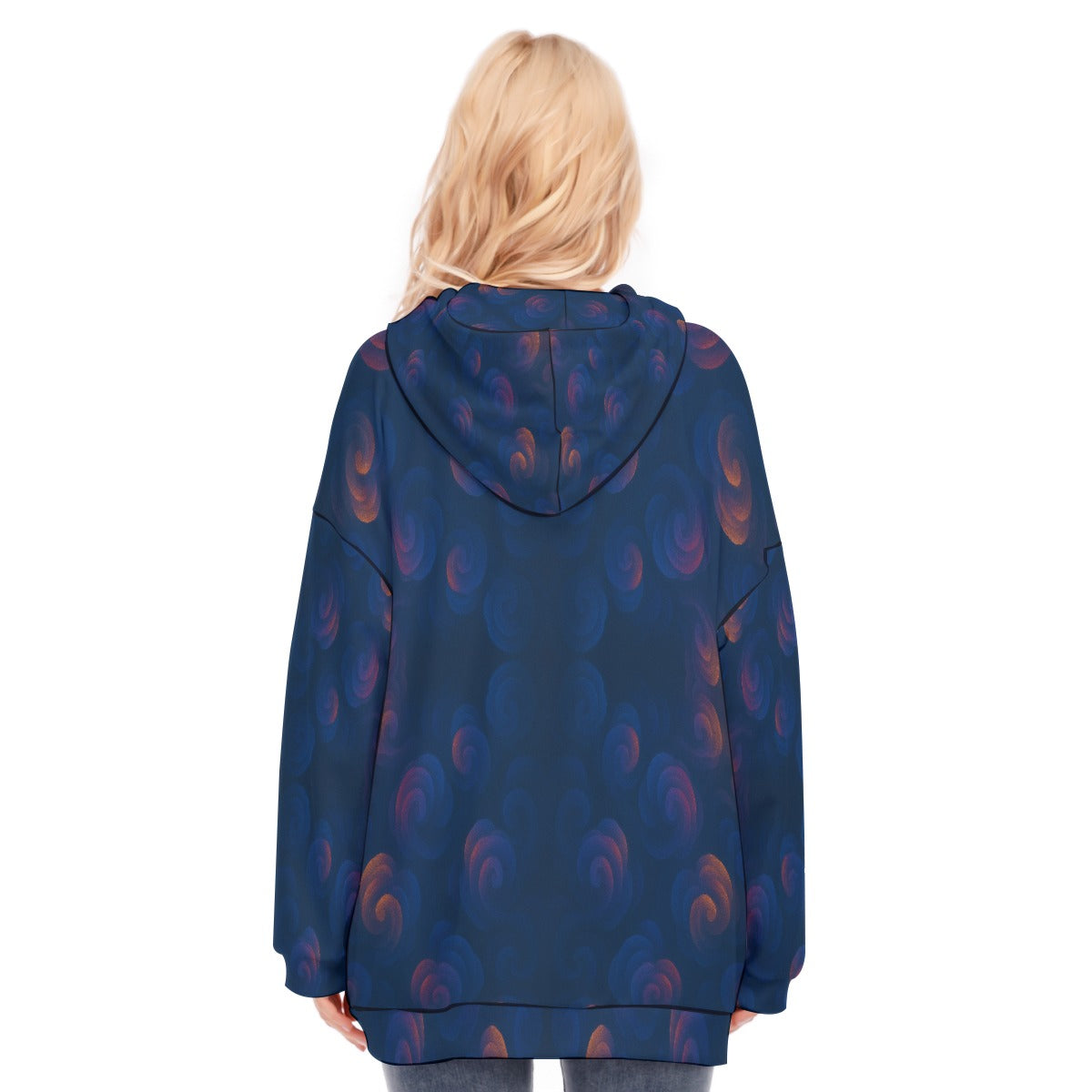 Women's Long Hoodie With Zipper Closure