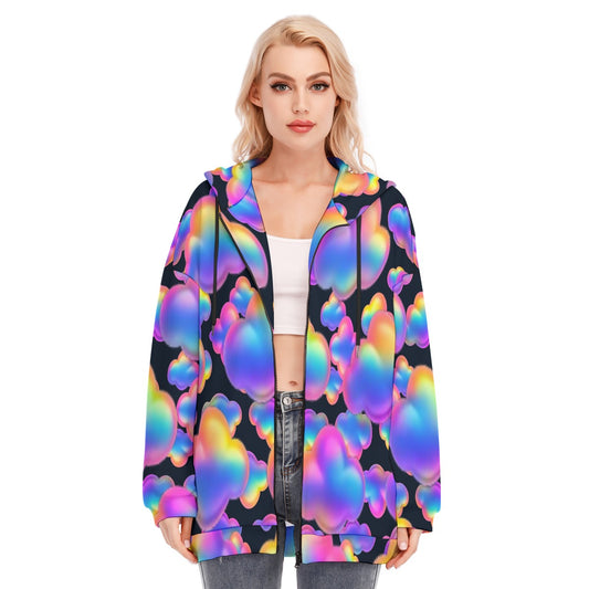 Women's Long Hoodie With Zipper Closure