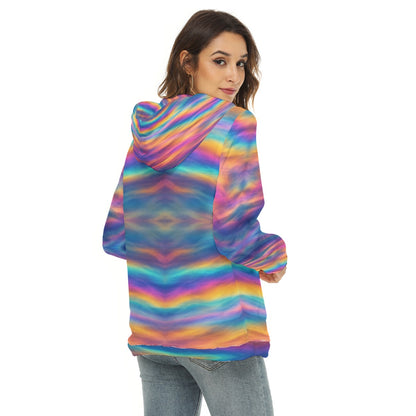 Women's Borg Fleece Hoodie With Half Zip