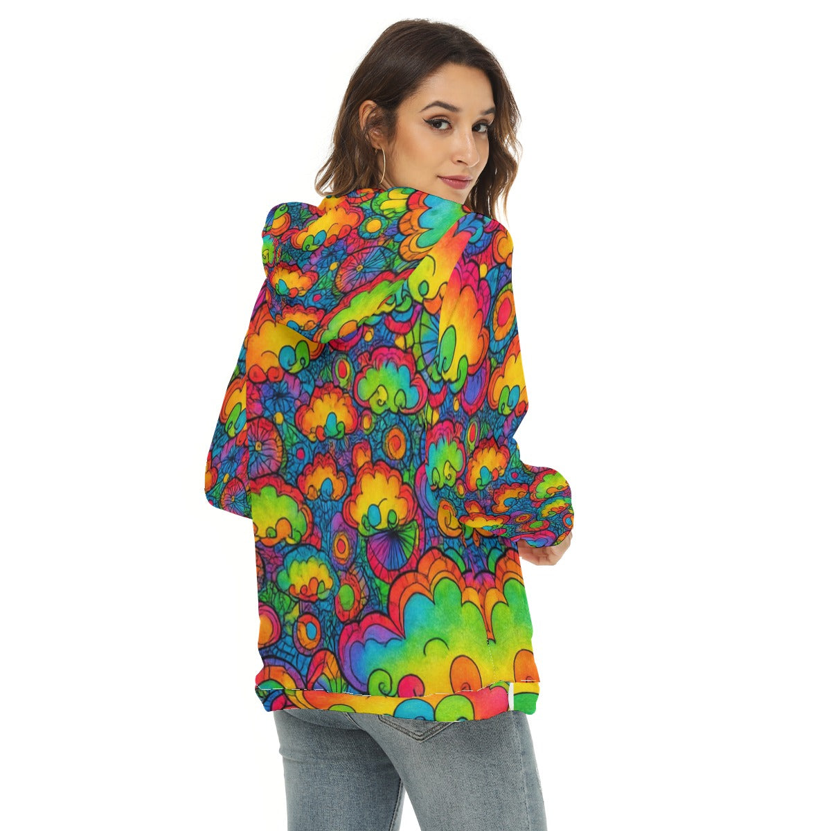 Women's Borg Fleece Hoodie With Half Zip