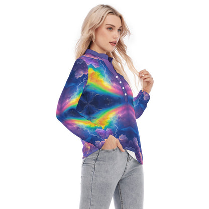 Women's Long Sleeve Blouse With Button Closure