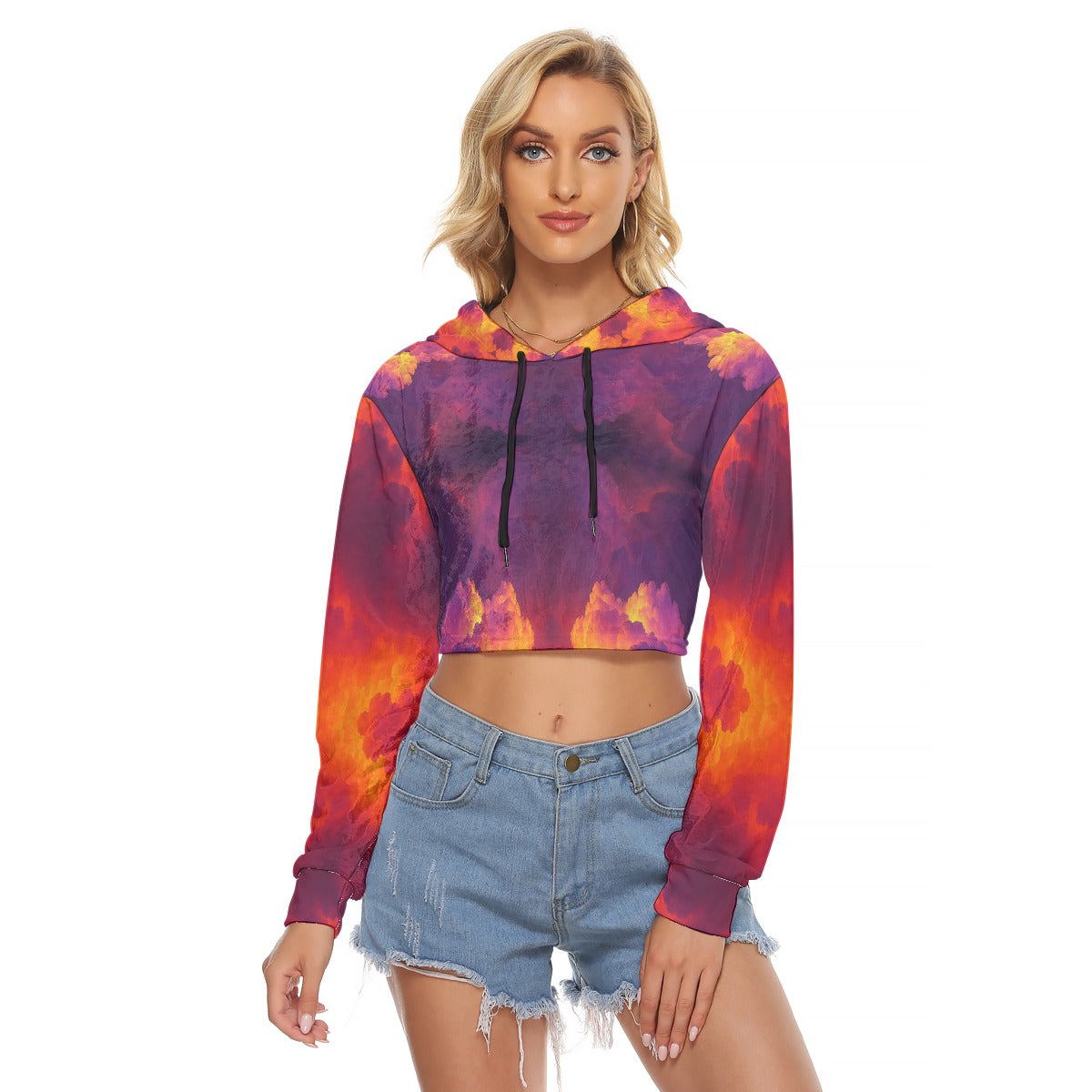 Women's Crop Top Hoodie|Velvet