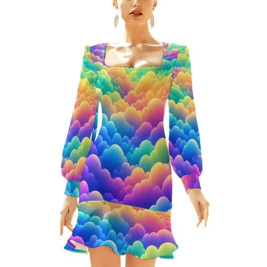 Women's Ruffle Hem Skinny Dress