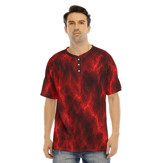Men's Raglan Sleeve T-shirt With Button Closure