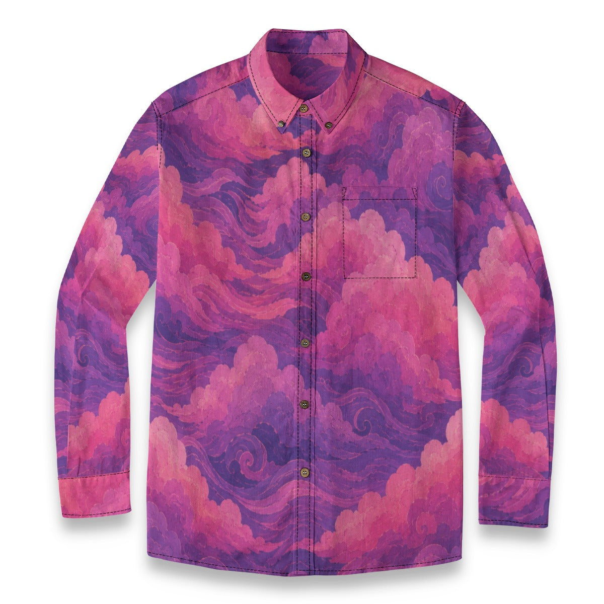 Men's Casual Lapel Long Sleeve Shirt|125GSM Cotton