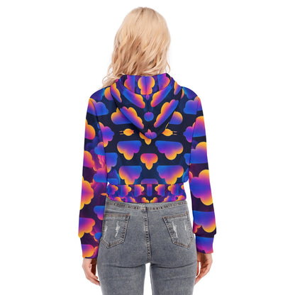 Women's Crop Top Hoodie With Zipper Closure