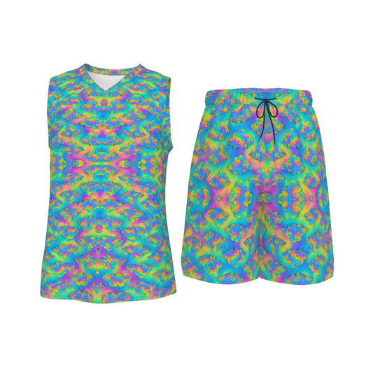 Men's V Neck Basketball Suit