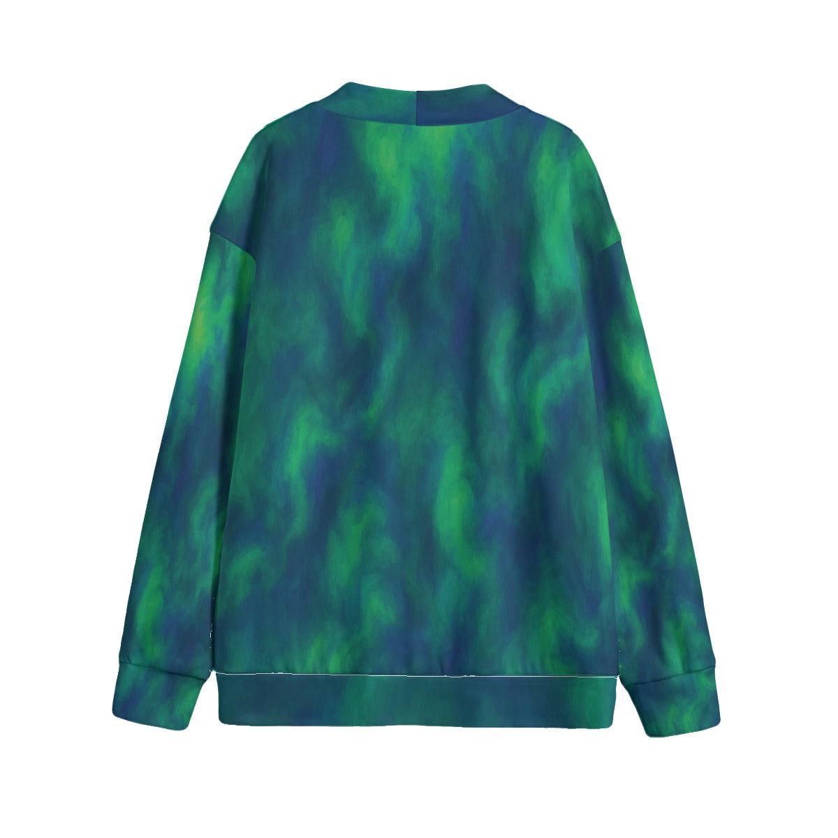 Unisex V-neck Knitted Fleece Cardigan With Button Closure