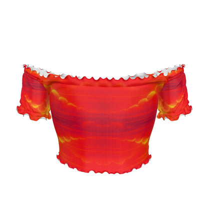 Women's One-shoulder Off-the-navel Short Sleeve T-shirt