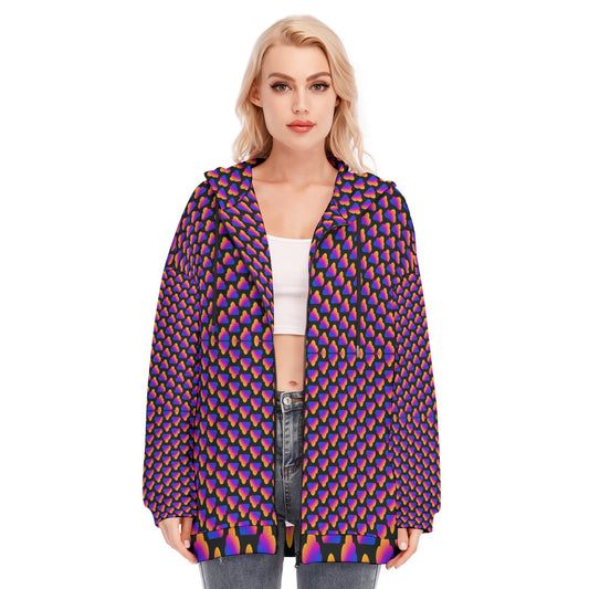 Women's Long Hoodie With Zipper Closure