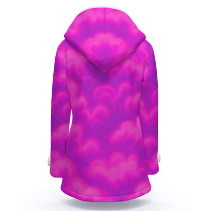 Women's Hooded Double-Breasted Winter Coat With Fleece