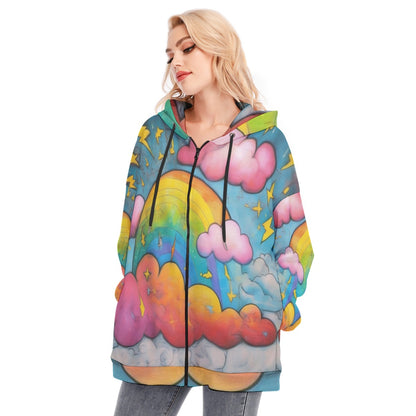 Women's Long Hoodie With Zipper Closure