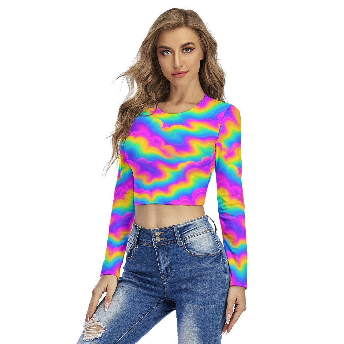 Women's Round Neck Crop Top T-Shirt