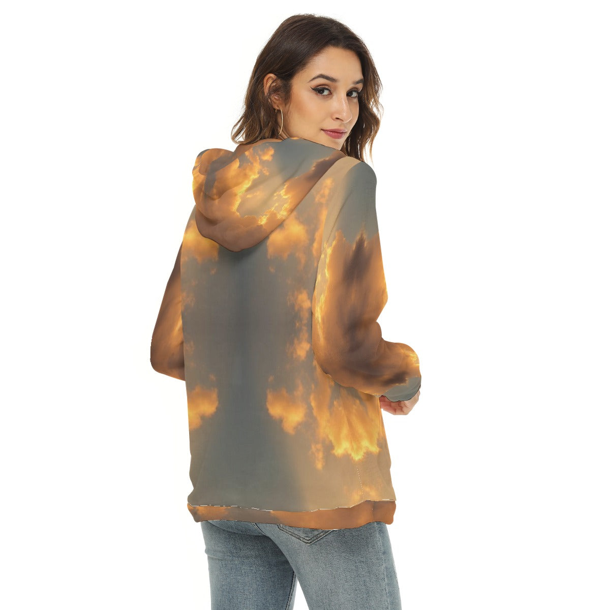 Women's Borg Fleece Hoodie With Half Zip