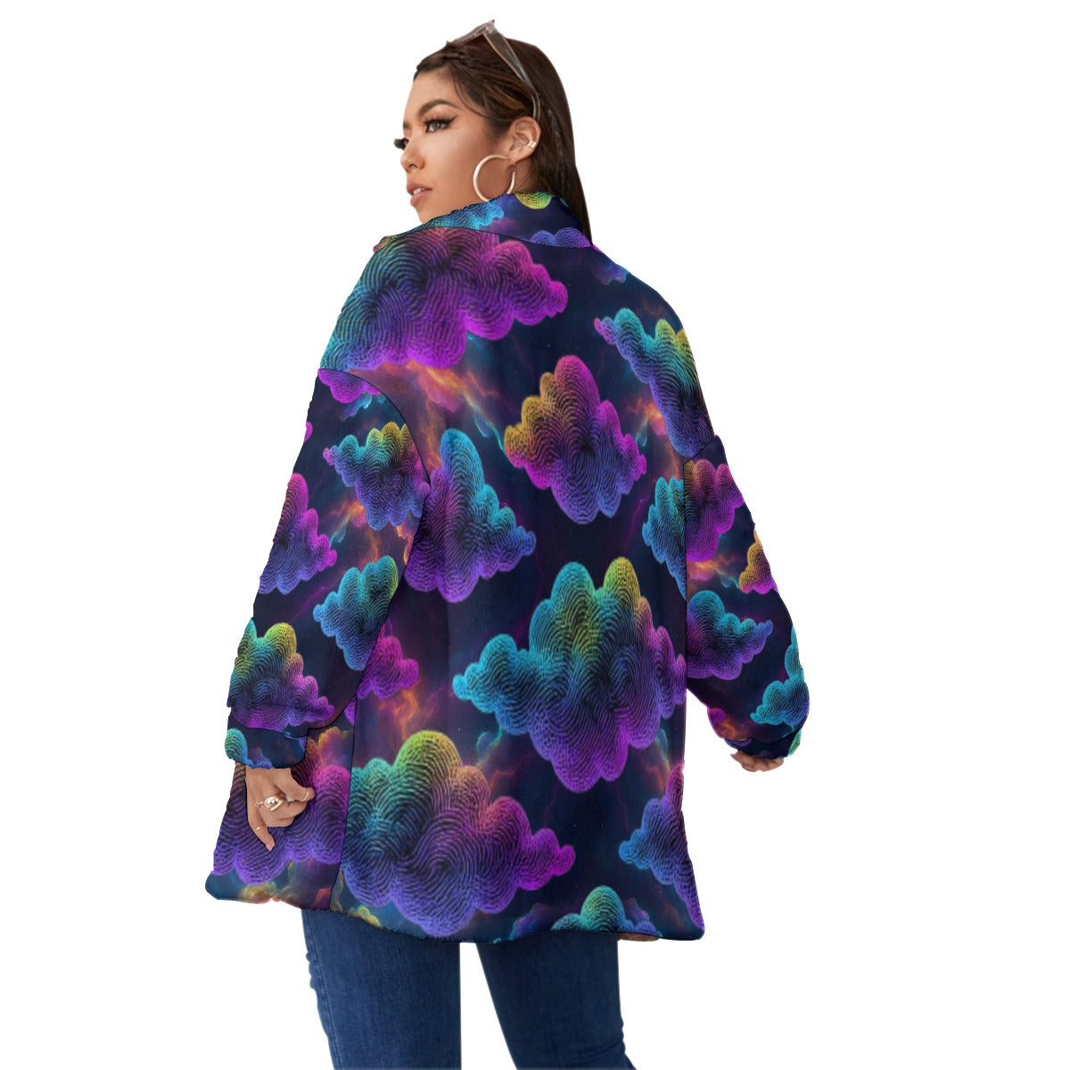 Unisex Borg Fleece Stand-up Collar Coat With Zipper Closure(Plus Size)