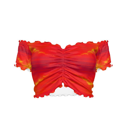 Women's One-shoulder Off-the-navel Short Sleeve T-shirt