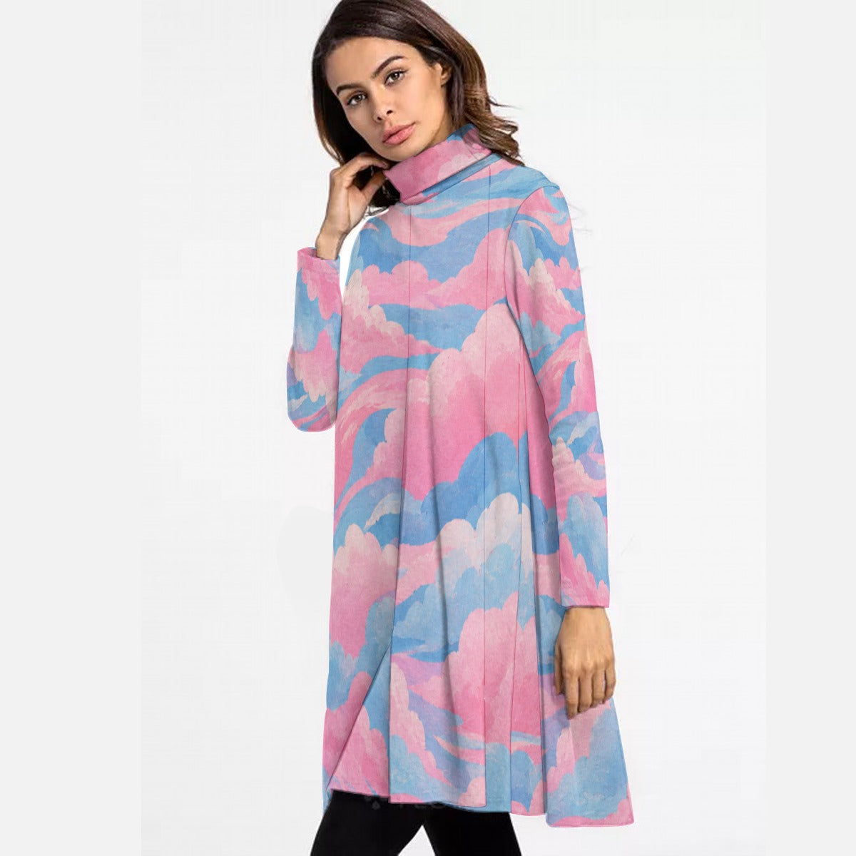 Women's High Neck Dress With Long Sleeve by O’Nimbus – view 3