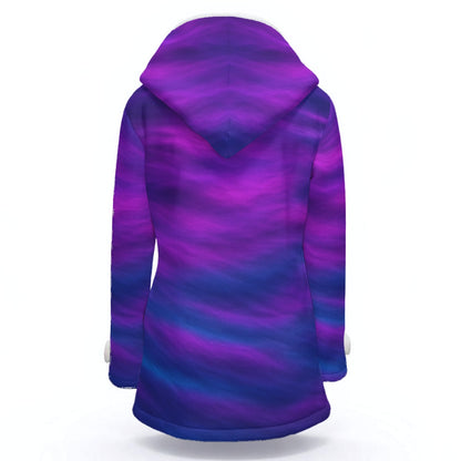 Women's Hooded Double-Breasted Winter Coat With Fleece