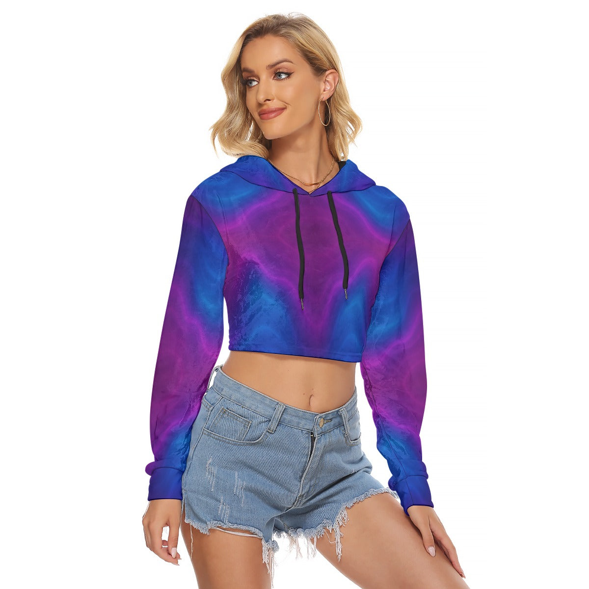 Women's Crop Top Hoodie|Velvet