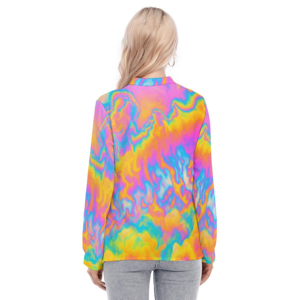 Women's Long Sleeve Blouse With Button Closure