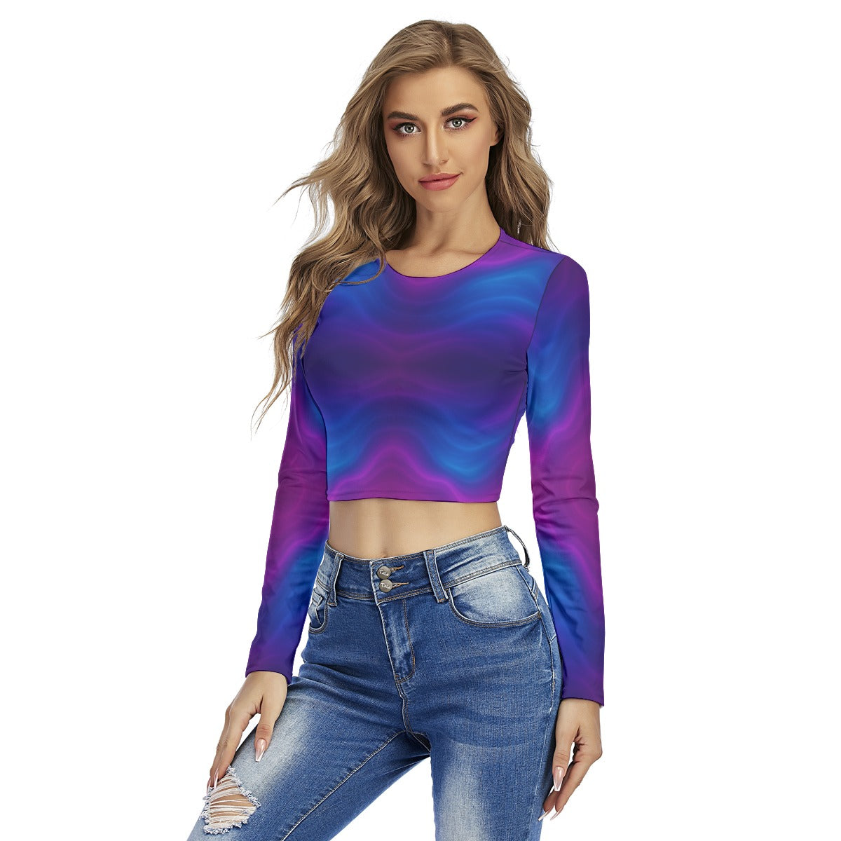 Women's Round Neck Crop Top T-Shirt