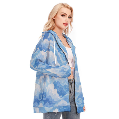 Women's Long Hoodie With Zipper Closure